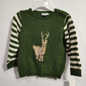 Greendog Y2K Christmas Reindeer Sweater 24 Months 100% Cotton Green NWT
